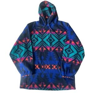 Vintage Santana Aztec Southwestern Fleece Hoodie